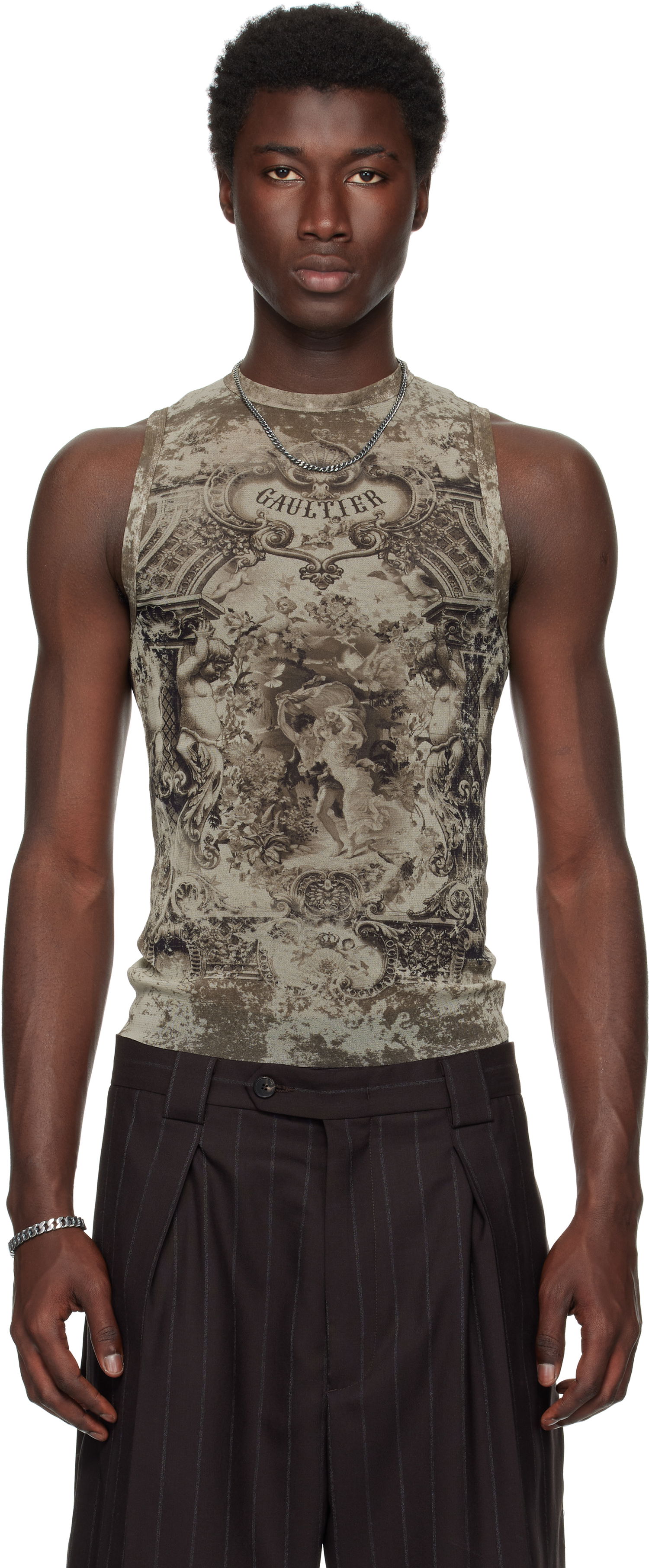 Tielko Jean Paul Gaultier Jean Paul Gaultier Oversized Medallion Tank Top Zelené | 25/03-W-TO304-M006P-6965, 0