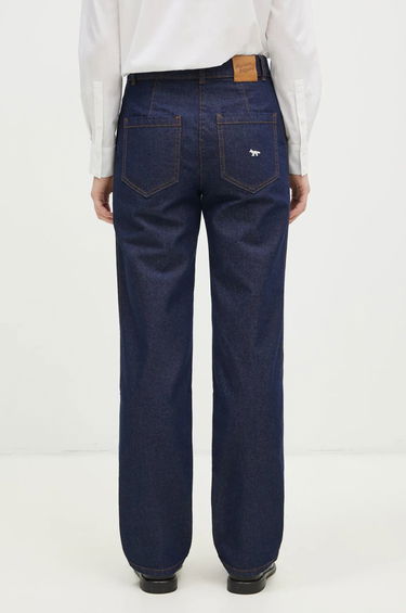 Džínsy MAISON KITSUNÉ Straight High-Waisted Denim Jeans Modrá | NW01113WW0081, 2