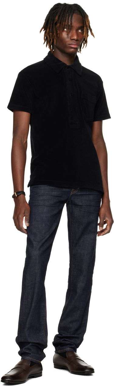 Polo tričko Tom Ford Tom Ford Towelling Polo Čierna | JPS009-JMC053S25, 3