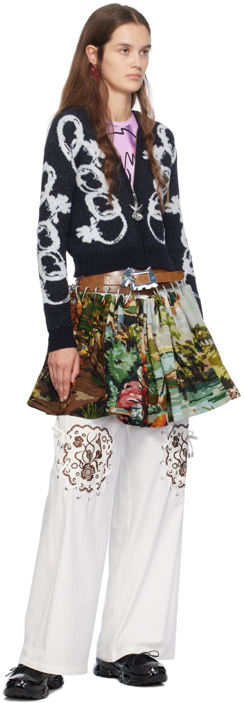 Carabiner Miniskirt with Tapestry Print