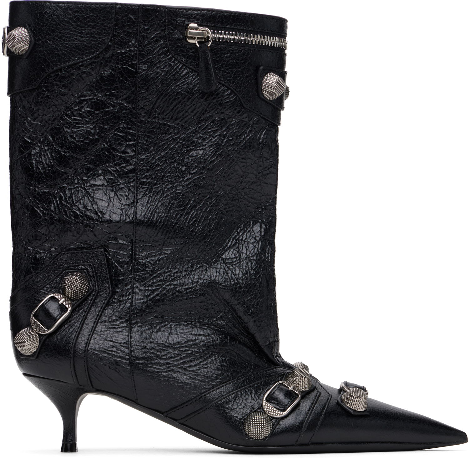 Tenisky a topánky Balenciaga Leather Ankle Boots with Metal Studs Čierna | 802082 WAD4E, 0