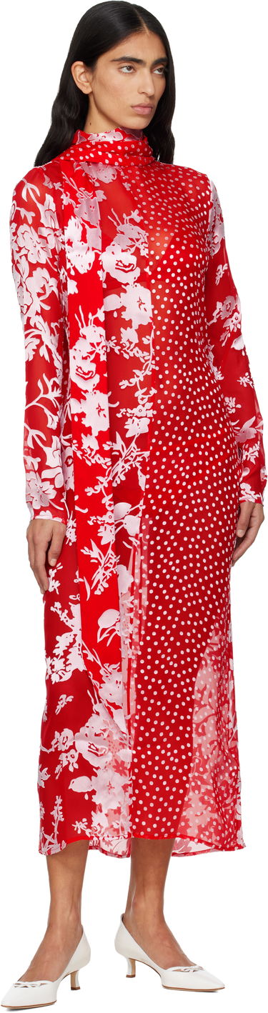 Šaty Marine Serre Marine Serre Regenerated Raso Silk Scarves Long Sleeve Maxi Dress Rôznofarebný | WDR420AUWOV0056, 3