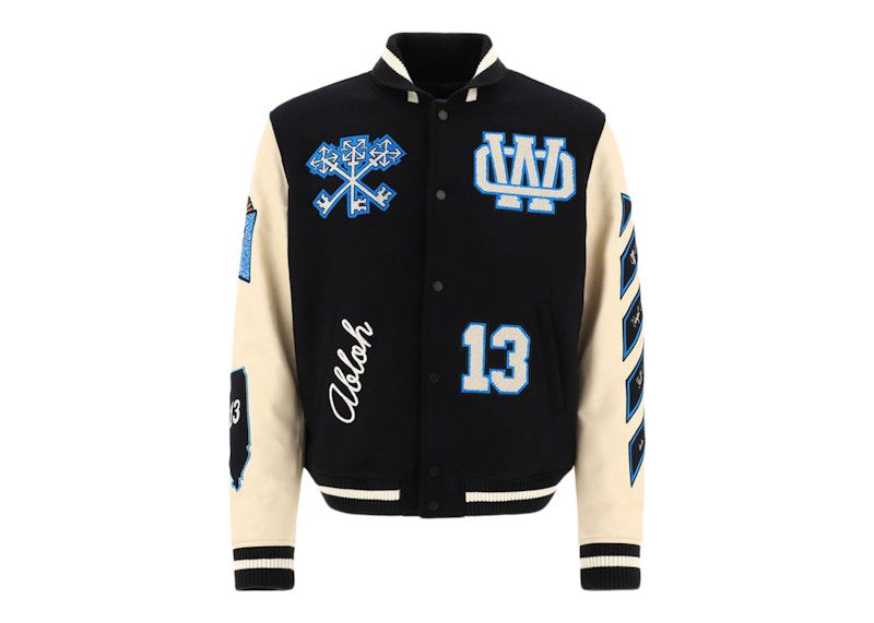 Bomber bunda Off-White Witch Logo Patch Varsity Jacket Čierna | OMJA097F22LEA0011045