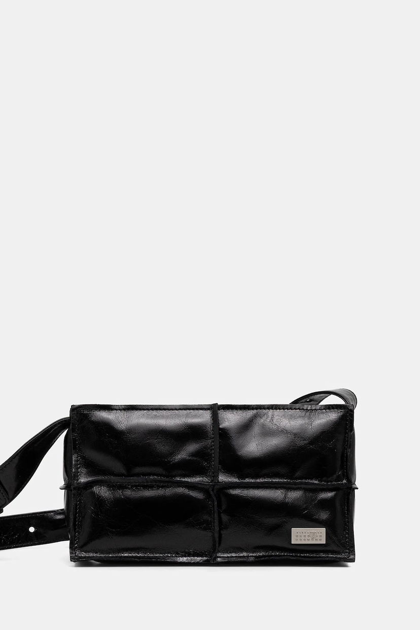 Taška cez rameno Maison Margiela Padded Patent Leather Shoulder Bag Čierna | SB5WD0031.P8490.T8013
