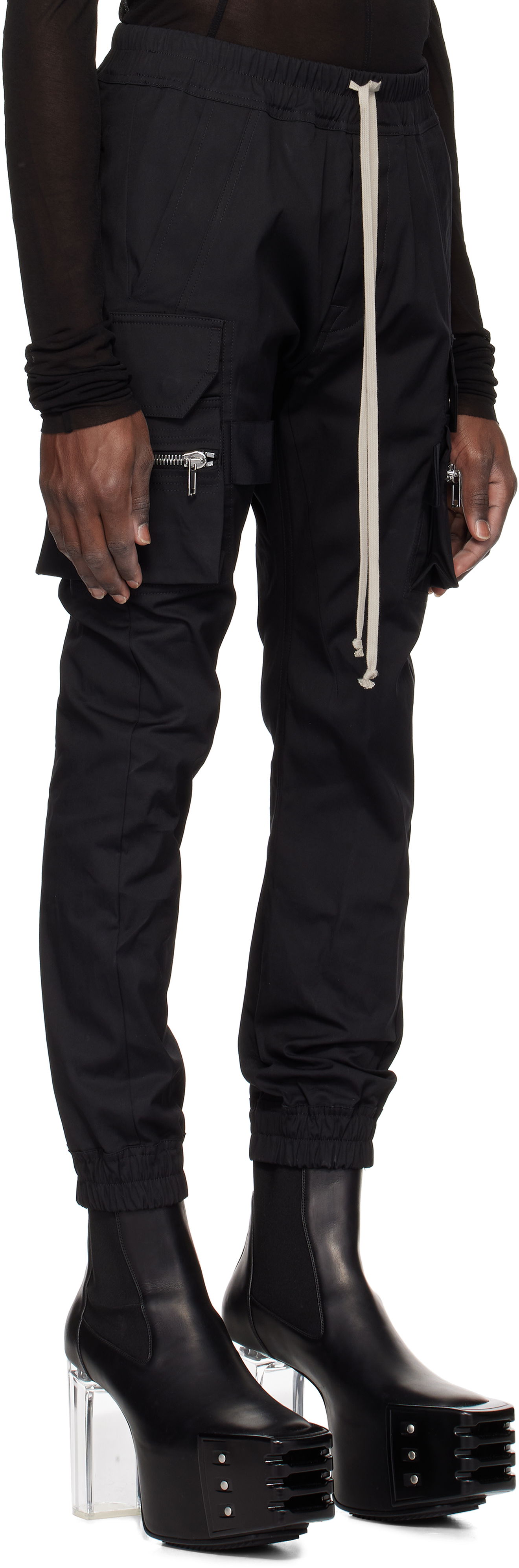 Cargo nohavice Rick Owens Rick Owens Hollywood Mastadon Cargo Pants Čierna | RU01E5396 TE, 1
