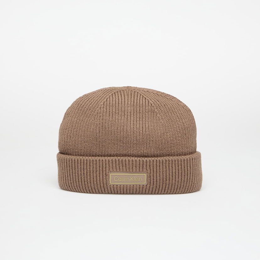 Kulicha CALVIN KLEIN Patch Chunky Rib Doc Hat Hnedá | LV04D8058G PF7