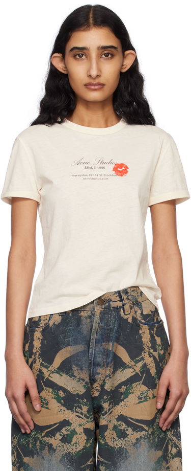 Tričko Acne Studios Acne Studios Logo T-Shirt Béžová | AL0460-, 0