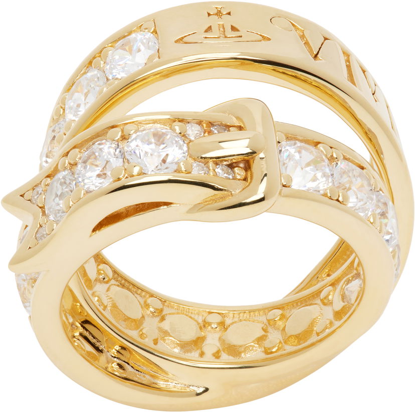 Prsteň Vivienne Westwood Vivienne Westwood Gold-Tone Crystal Belt Ring Žltá | 6404016J-01R102-SM
