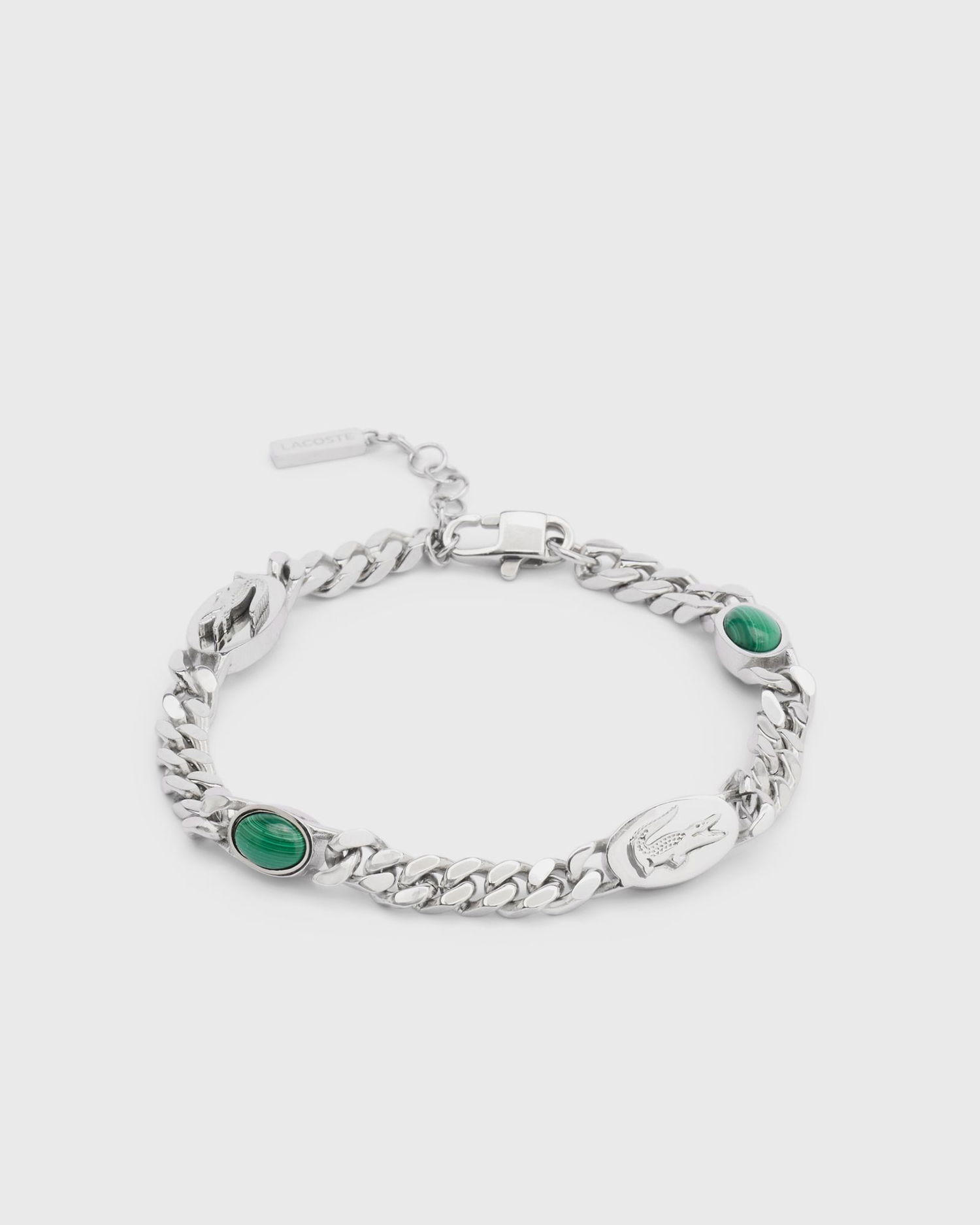Náramok Lacoste Chain Bracelet with Crocodile Emblems and Oval Inlays Metalická | JL127B-041, 0