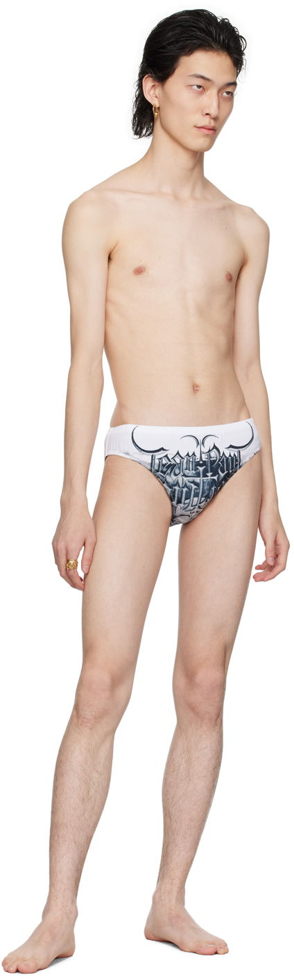 Gaultier 'The Diablo' Print Swim Briefs