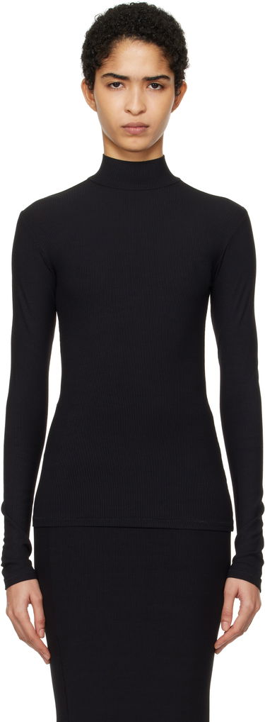 Sveter SKIMS SKIMS Soft Lounge Mock Neck Long Sleeve Top Čierna | LS-LST-6329W, 0