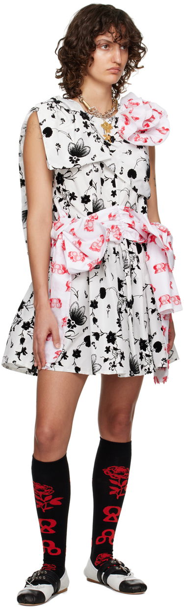 Šaty Chopova Lowena Floral Print Asymmetric Minidress Biela | 1277, 3