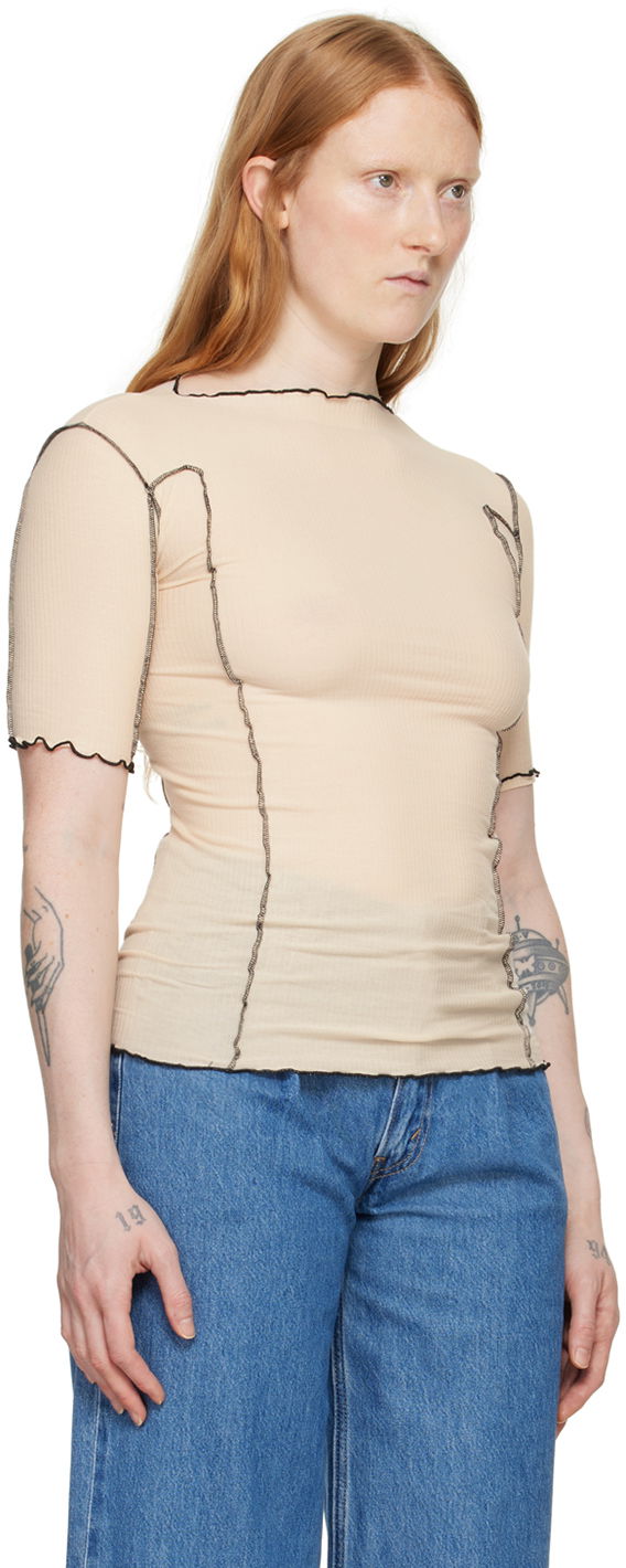 Tričko Baserange Slim 3/4 Sleeve T-Shirt Béžová | TTO3-RB-SU24, 1