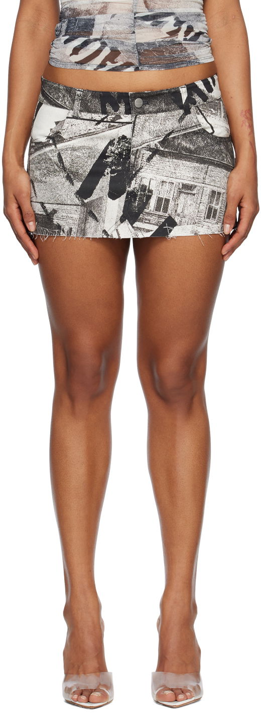Sukňa Miaou Miaou Miss Newspaper Print Miniskirt Rôznofarebný | 4019SCEYR, 0