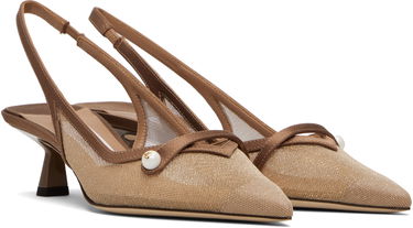 Tenisky a topánky Jimmy Choo Amita 45 Mesh Slingback Heels Béžová | AMITA 45, 3
