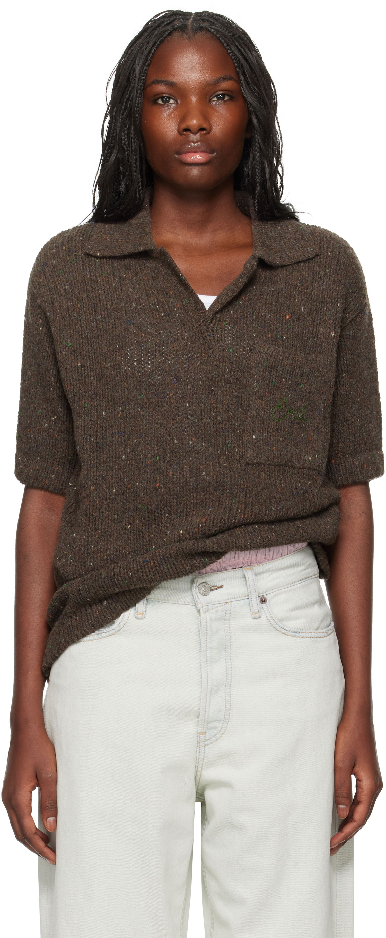 Polo tričko ERL Wool Polo Shirt Hnedá | ERL09N002, 0