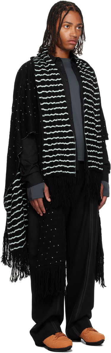 Šál KIKO KOSTADINOV Kiko Kostadinov Striped Fringed Scarf Čierna | KKAW25KN07-107, 1