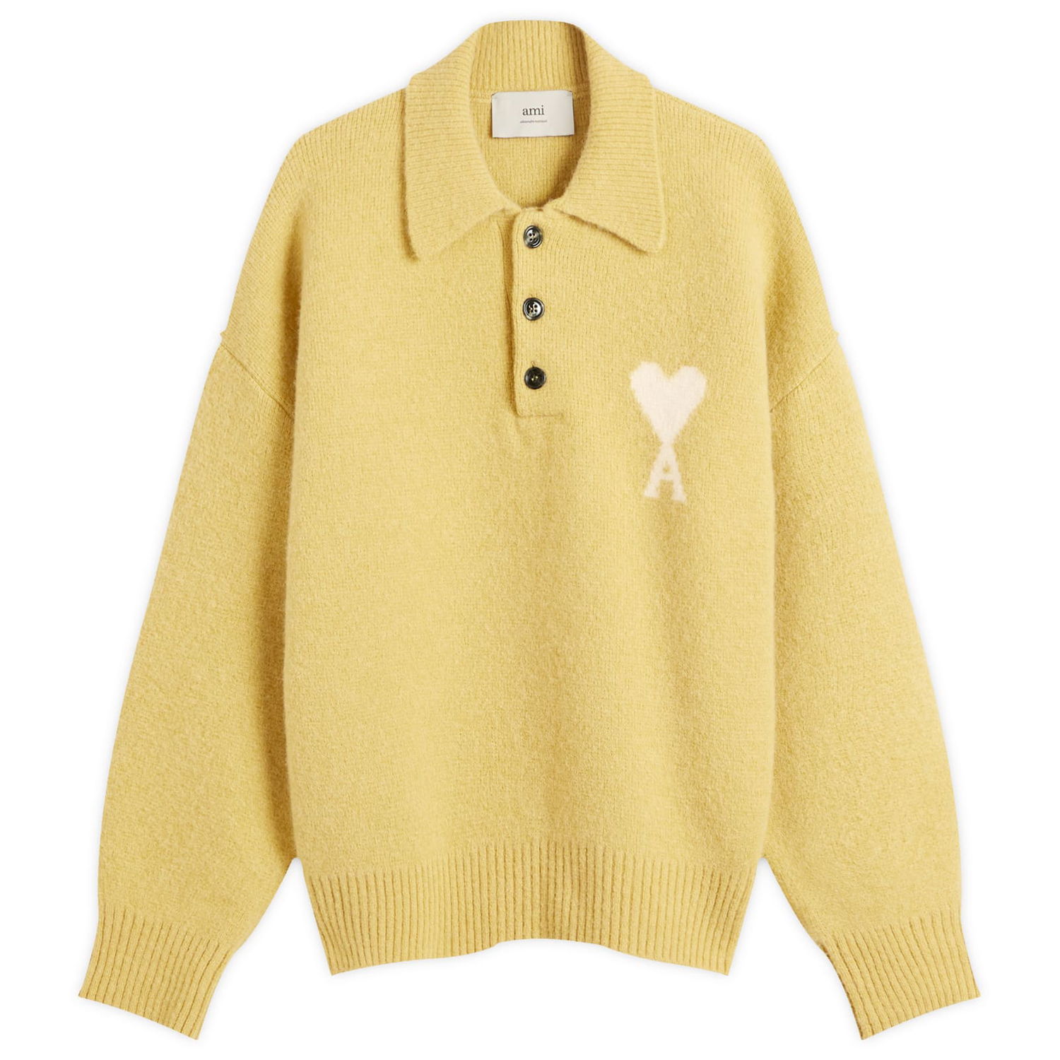 Sveter AMI Alpaca Knit Polo Žltá | H25UPL408-KN0135-3993H25, 1