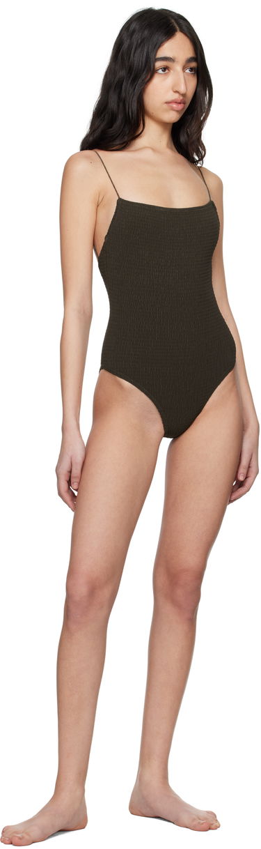 Plavky TOTEME TOTEME Smocked One-Piece Swimsuit Hnedá | 242-WSW1080-FB0130, 3