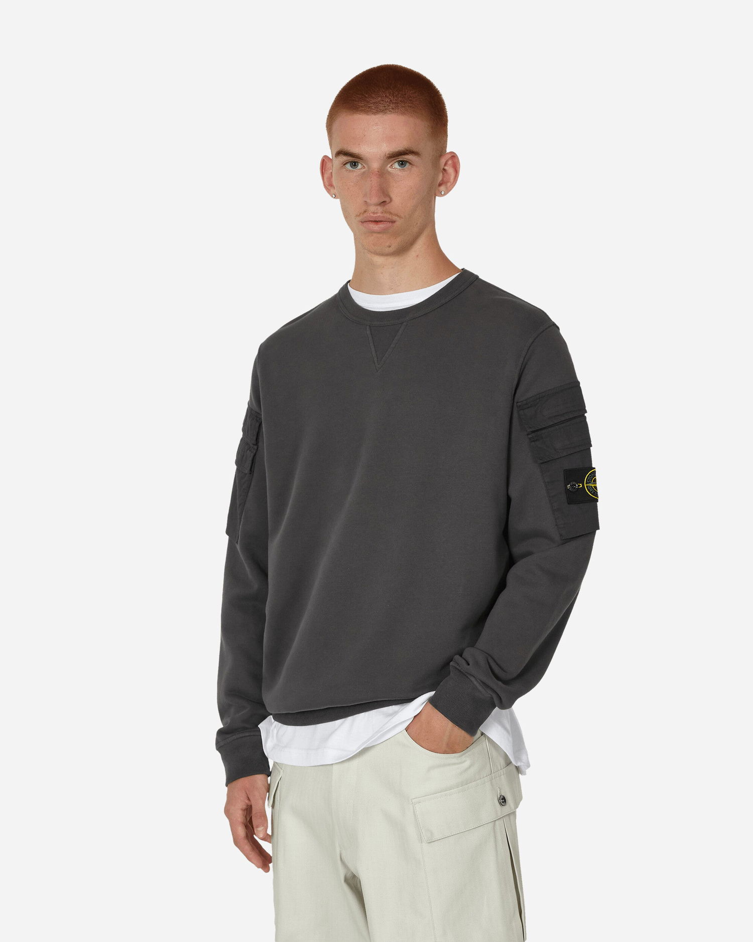 Mikina Stone Island Garment Dyed Double Pocket Šedá | 791560577 V0062, 0