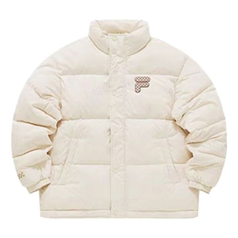 Prešívaná bunda FILA Fusion Logo Printed Down Jacket Biela | T11U343904F-BG