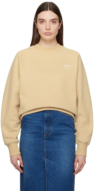 Sveter AMI Paris Raglan Sweatshirt Béžová | USW024.747, 0