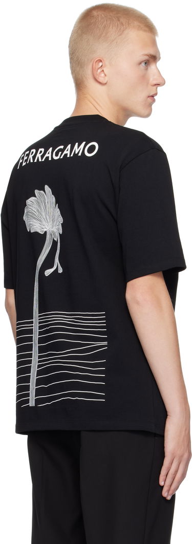 Tričko FERRAGAMO Ferragamo Printed T-Shirt Čierna | 777888, 2