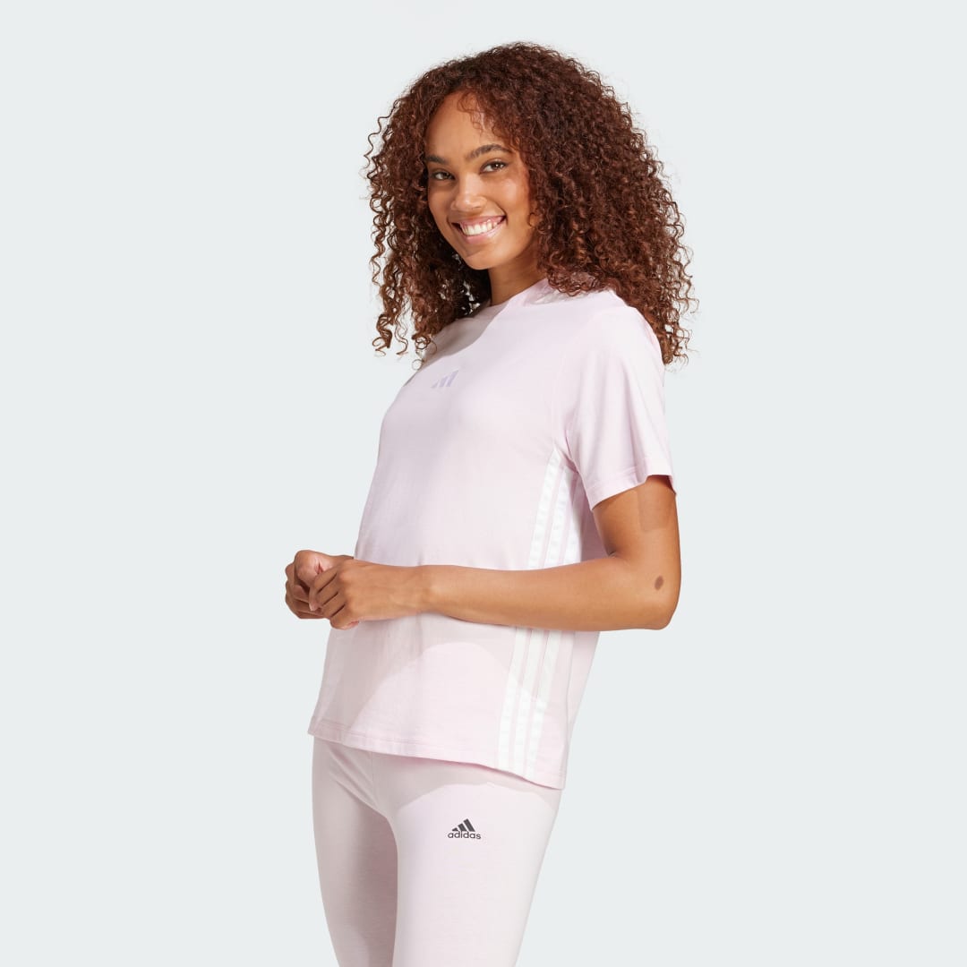 Tričko adidas Performance Cotton T-Shirt With 3 Stripes Ružová | JE1226, 0