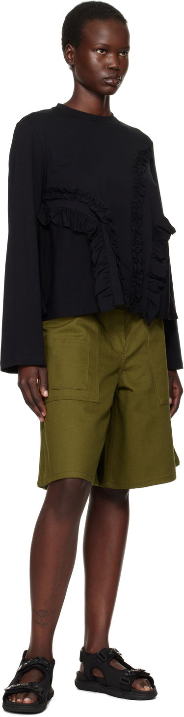 Tričko Cecilie Bahnsen Alva Ruffle Trim T-shirt Čierna | 4.24RTW11003 ALVA T-SHIRT, 3