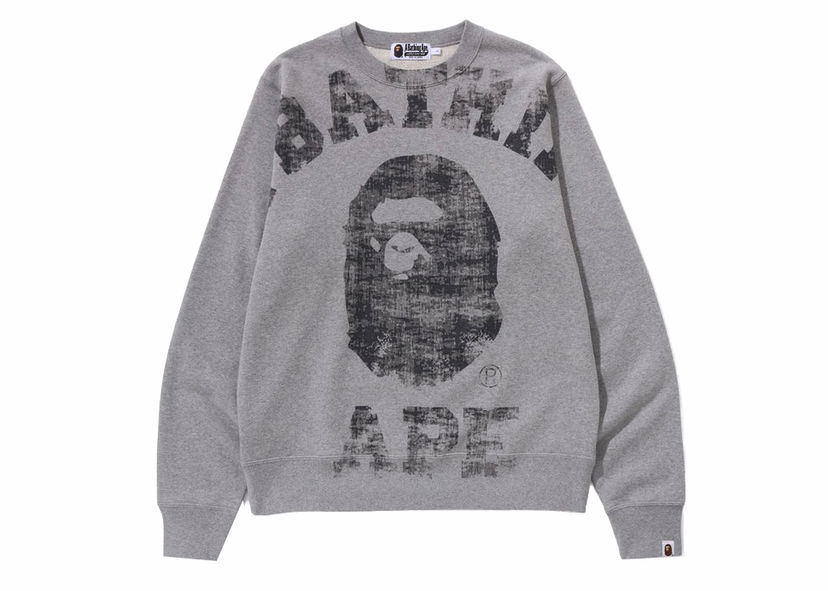 Mikina BAPE BAPE Big College Crewneck Gray Šedá | 1J80-113-002