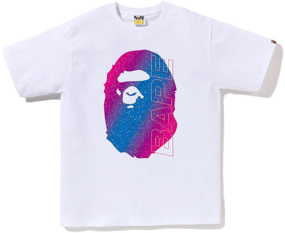 Tričko BAPE BAPE Electro Neon Graphic T-Shirt Size L Biela | 001TEJ301073M-WHT, 0