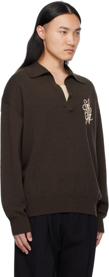 Sveter AMIRI AMIRI 'MA' Music Note Polo Sweater Hnedá | AMKNPO1060, 1