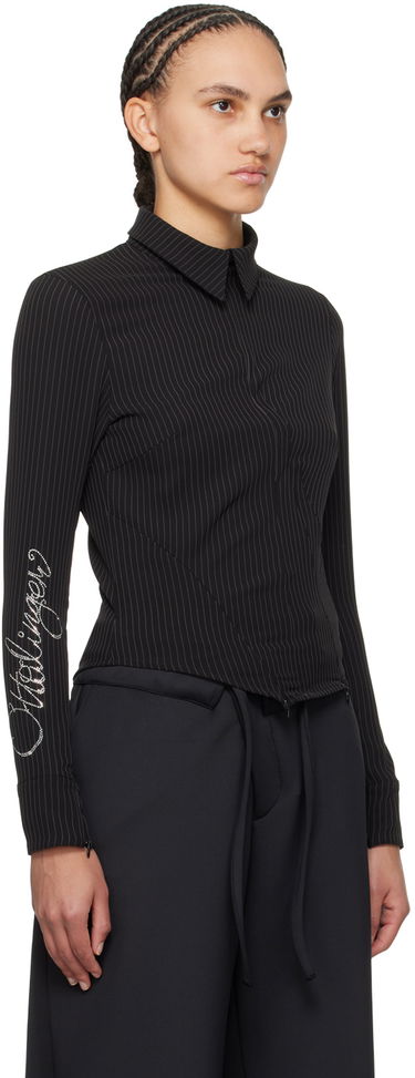 Košeľa Ottolinger Ottolinger Pinstriped Zip Shirt Čierna | 1103003, 1