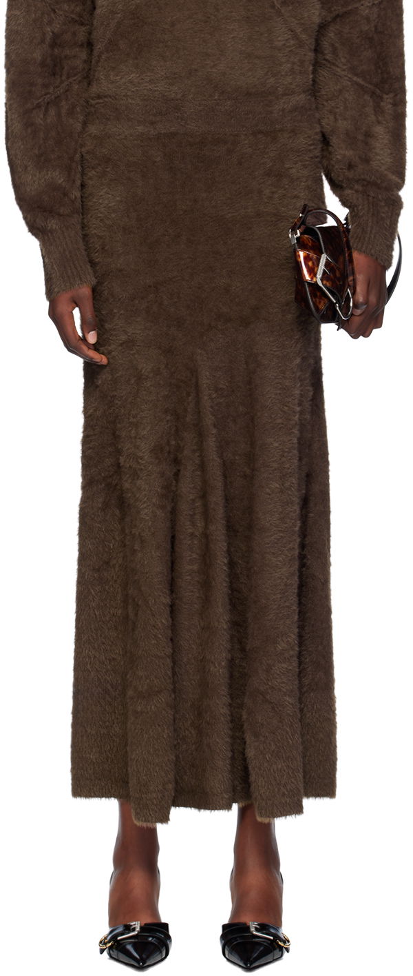 Sukňa Helmut Lang Helmut Lang Grunge Maxi Skirt Hnedá | O06HW701, 0