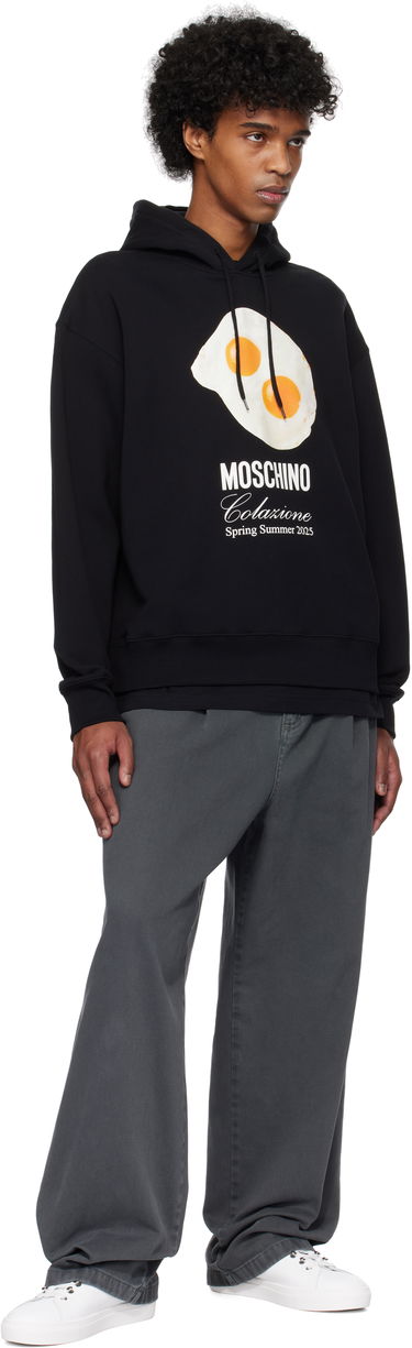 Mikina Moschino Eggs Print Hoodie Čierna | 251ZZA170802281555, 3