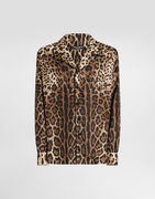 Dolce & Gabbana Silk Vanity Leopard Print Shirt