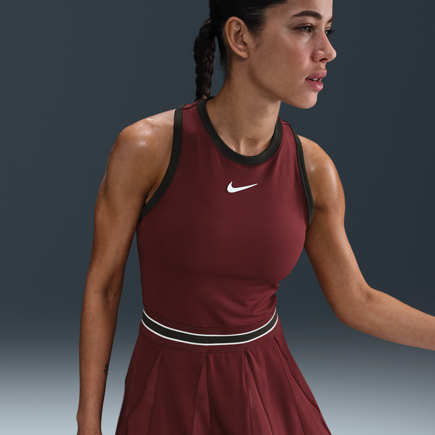Šaty Nike NikeCourt Slam Dri-FIT Tennis Dress Vínová | FZ6742-619, 0