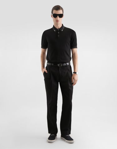 Polo tričko Dolce & Gabbana Silk Polo Shirt Čierna | GXZ02TJBSOIN0000, 1