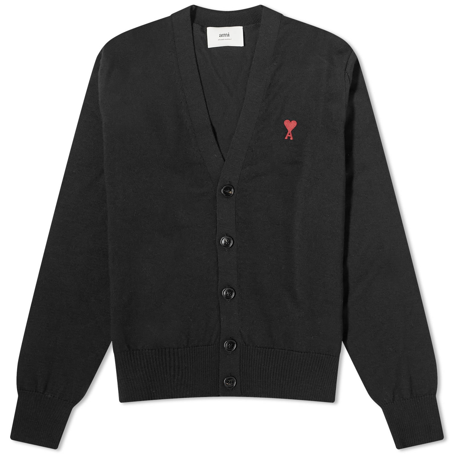 Sveter AMI Small A Heart Cardigan Čierna | BFHKC111-KN0025-001, 0