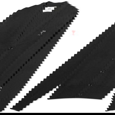 Sveter AMI Small A Heart Cardigan Čierna | BFHKC111-KN0025-001, 0