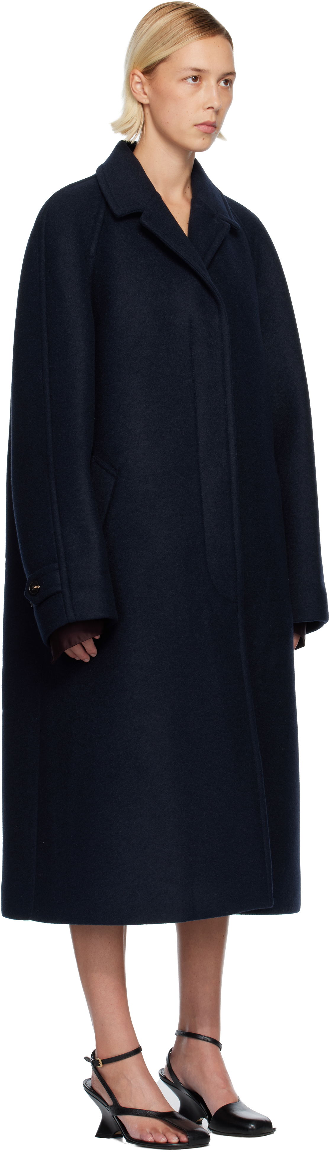 Kabáty Dries Van Noten Dries Van Noten Notched Lapel Coat Navy | 252-010256-2231, 1