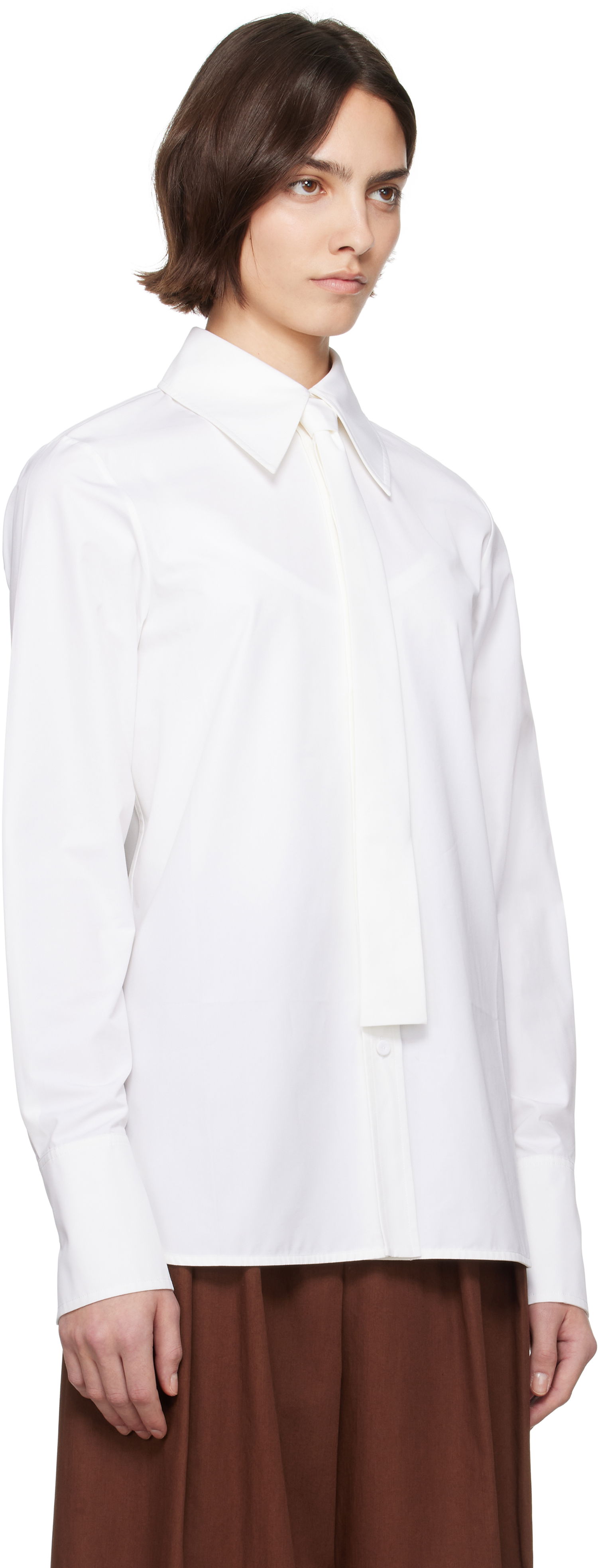 Košeľa Jil Sander Jil Sander Cotton Poplin Tie Shirt Biela | J03DL0196_J45002, 1