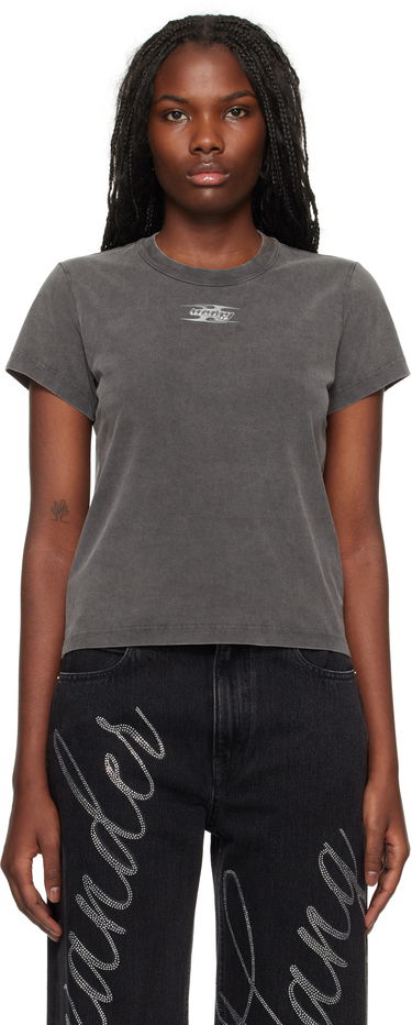 Tričko Alexander Wang Blade Logo Embossed T-Shirt Šedá | 4CC4241514, 0
