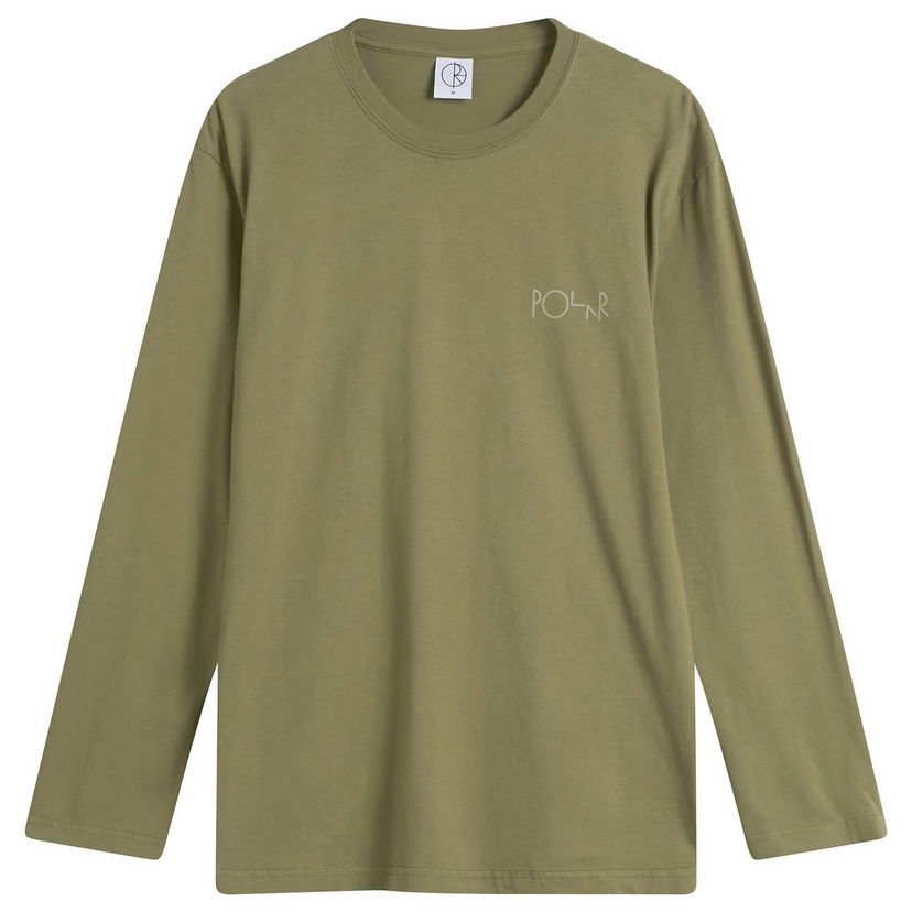 Tričko Polar Skate Co. Stroke Logo Steve Long Sleeve T-Shirt, Size Large Zelené | PSC-W25-35-GRN