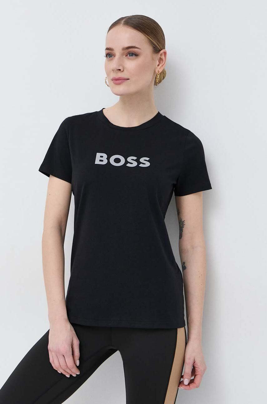 Tričko BOSS Alica Schmidt x Organic-Cotton Logo T-Shirt Čierna | 50492743, 0