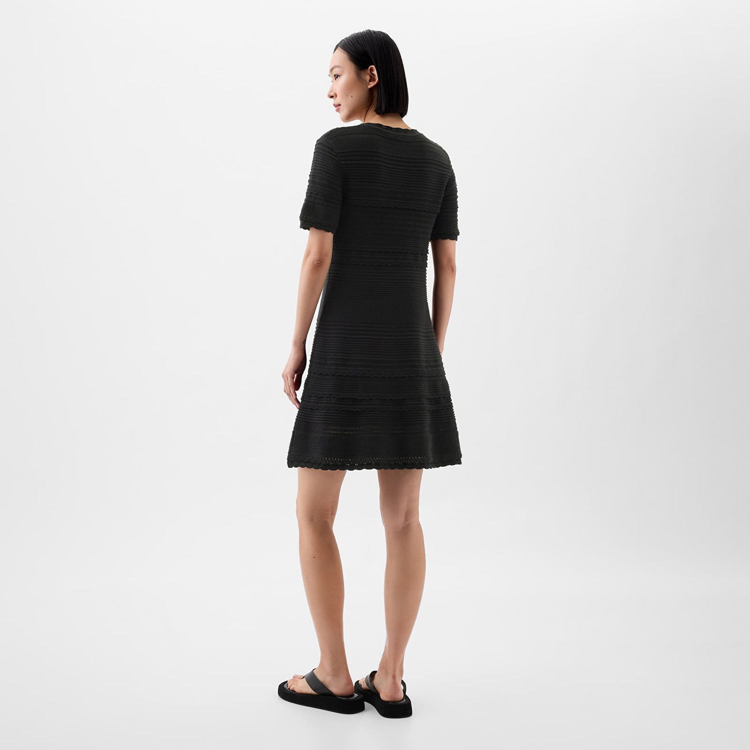 Šaty GAP Dresses Mixed Stitch Dress Black Čierna | 424206-00, 1