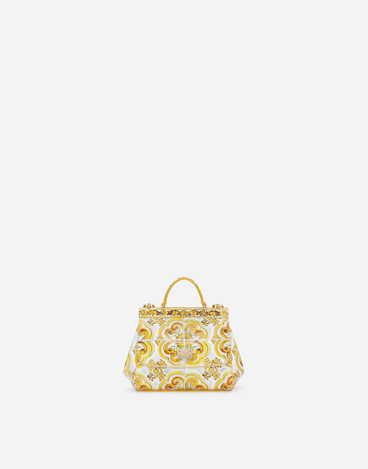 Kabelka Dolce & Gabbana Dolce & Gabbana Sicily Polished Calfskin Bag With Majolica Print Žltá | EB0003AQ975HG3OB, 0