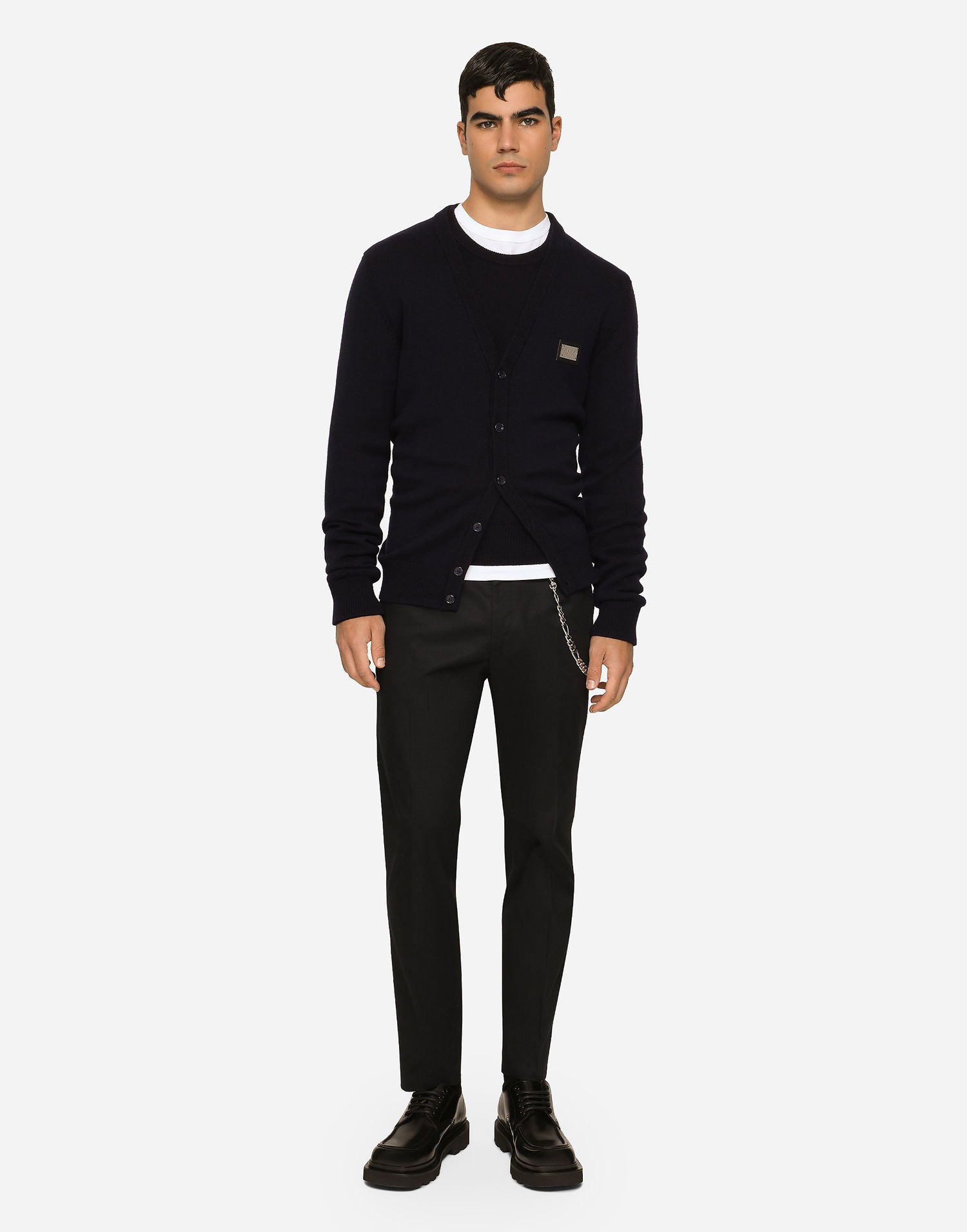 Nohavice Dolce & Gabbana Dolce & Gabbana Stretch Gabardine Trousers 44 Čierna | GY6IETGG825B0665, 1
