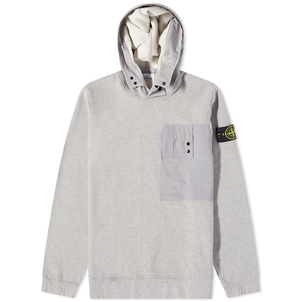 Mikina Stone Island Button Detail Hoodie Šedá | 771564820-V0M64, 0