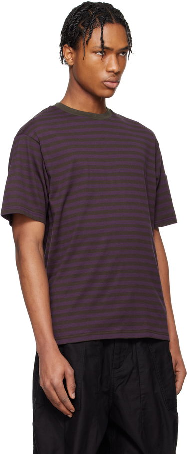 Tričko Needles NEEDLES Cotton Stripe T-Shirt Fialová | QV364, 4